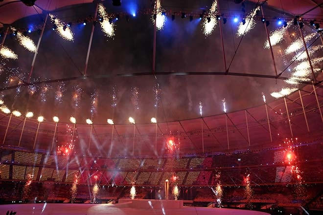 Dazzling firework displays at the opening ceremony.