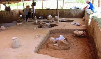 Part of the archaeological site