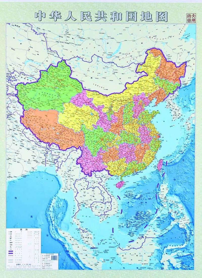 The new vertical map of China released by the Hunan Map Publishing House