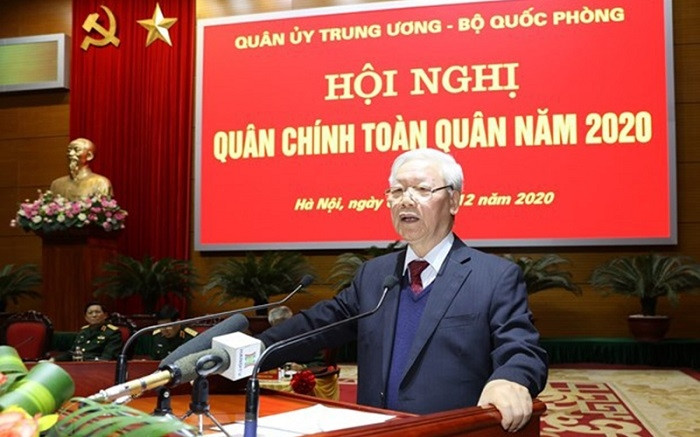 Party General Secretary and State President Nguyen Phu Trong speaks at the conference. (Photo: VNA)