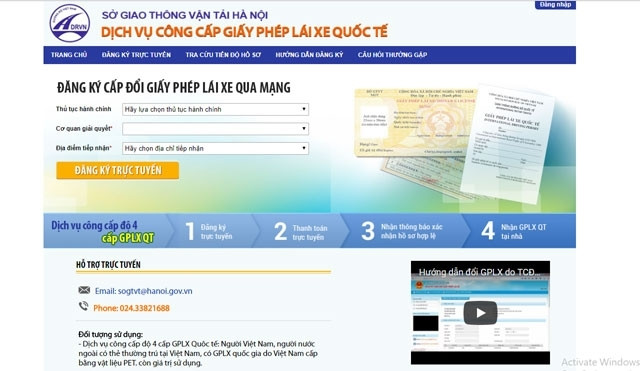 The website to register for international driving licences