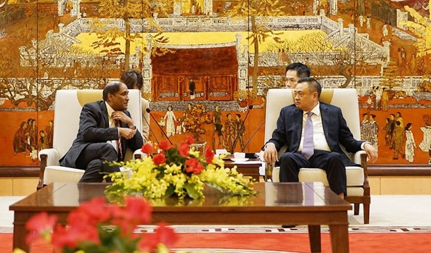 At the meeting. (Photo: hanoimoi.com.vn)