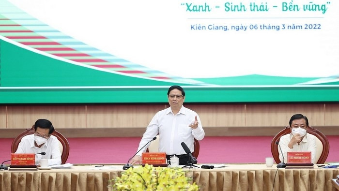 PM Pham Minh Chinh speaks at the conference. (Photo: VNA)