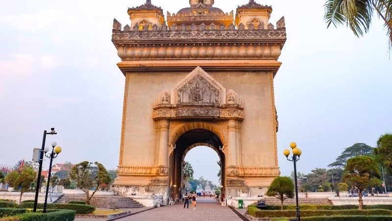 Patuxai, a popular destination in Vientiane.