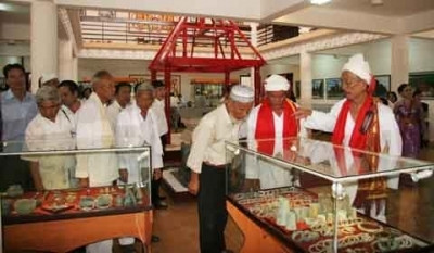 A collection of precious Champa antiques are on display