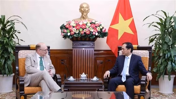 Minister of Foreign Affairs Bui Thanh Son (right) hosts Swedish Deputy Minister for Foreign Affairs Robert Rydberg in Hanoi. (Photo: VNA)