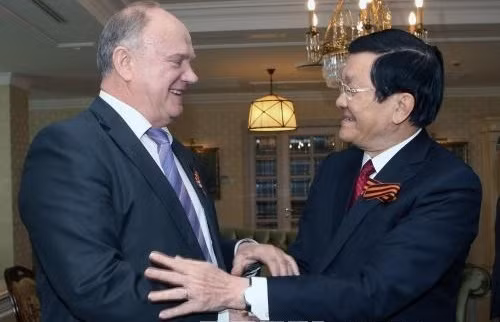 President Truong Tan Sang and Chairman of the Central Committee of the Communist Party of the Russian Federation, Ghennady Zyuganov