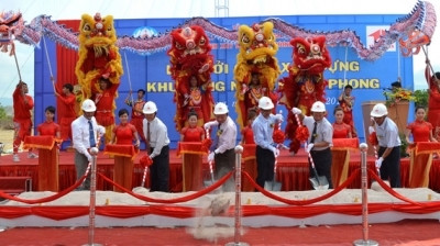 At the ground-breaking ceremony 