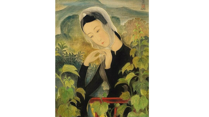 The masterpiece "Jeune femme attachant son foulard" (Young Lady Tying Her Scarf) by Le Pho. (Photo courtesy of Christie's)