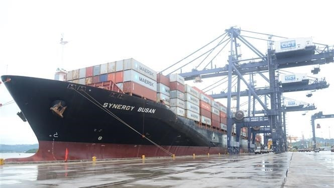 The terminal will be able to handle the world’s largest cargo vessels. (Photo: VNA)
