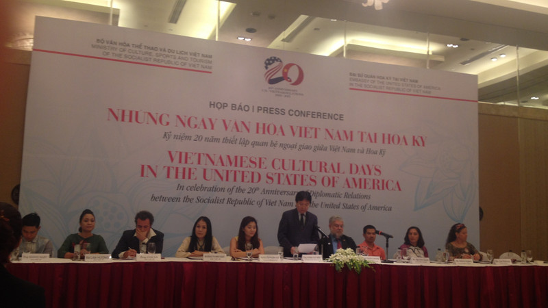 Deputy Minister of Culture, Sports and Tourism Vuong Duy Bien addressing at the press conference