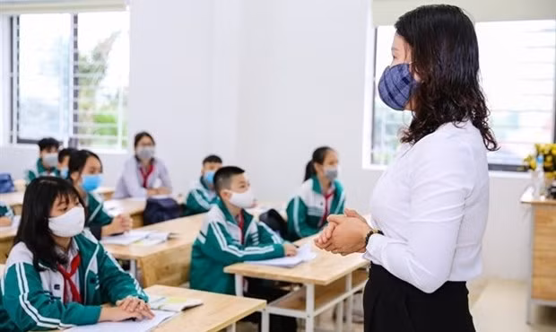 A classroom in Vinh city of Nghe An province (Photo: VNA)