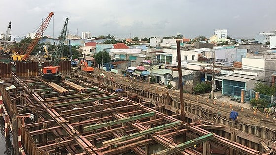 A drainage work to control high tides in District 8 (Photo: SGGP)