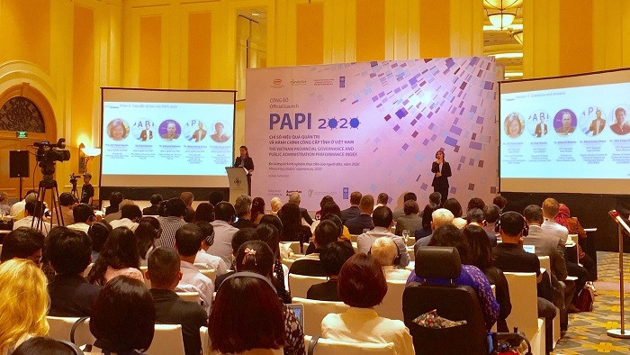 Delegates at the launch of the 2020 Provincial Governance and Public Administration Performance Index (PAPI). (Photo: NDO/Van Toan)