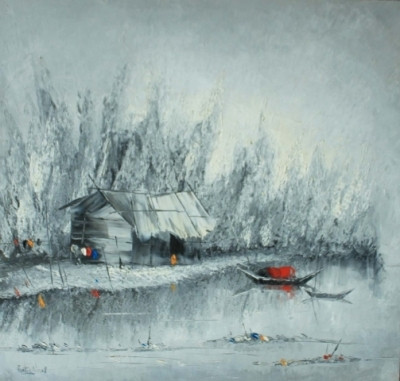 River, oil on canvas by Nguyen Ba Tuan