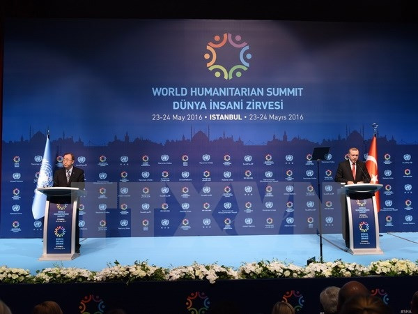 UN Secretary General Ban Ki-moon (left) and Turkish President Recep Tayyip Erdogan at a May 24 press conference of the first World Humanitarian Summit in Istanbul, Turkey (Credit: Xinhua)