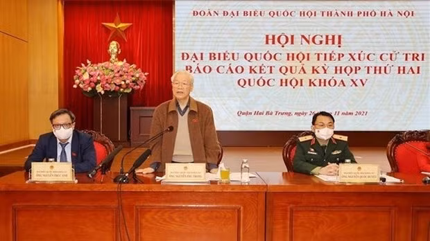 Party General Secretary Nguyen Phu Trong speaks at the meeting (Photo: VNA)