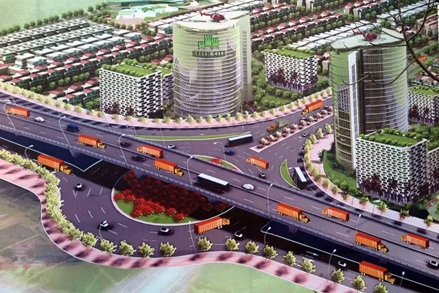 An illustration of the Nguyen Binh Khiem-Dinh Vu flyover.