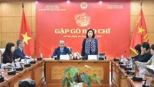 Le Thi Anh Mai, Deputy Director of the Ha Noi Department of Culture and Sports, speaks at the press briefing of the Homeland Spring 2026. (Photo: VNA)
