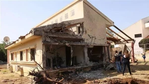 A house destroyed by a missile strike in Haniel, Israel. (Photo: Xinhua/VNA)
