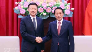 Vietnamese Minister of Public Security Gen. Luong Tam Quang (R) and his Chinese counterpart Wang Xiaohong at their meeting on March 17 (Photo: VNA)