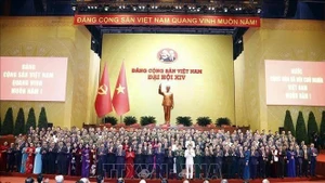The 14th Party Central Committee make debut at the 14th National Party Congress. (Photo: VNA)
