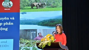 Nguyen Thi Dieu Trinh, Deputy Head of Department of Debt Management and Foreign Economic Relations under the Ministry of Finance, delivers remarks at the event. (Photo: IFAD)