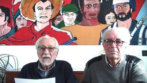 Renato Darsie, Chairman of the Italy – Viet Nam Friendship Sub-Association in the Veneto region, and Franco Nube, a member of the association’s executive board, grant an interview to the Viet Nam News Agency. (Photo: VNA)