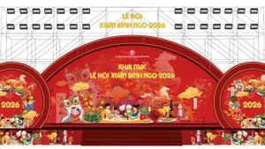 A rendering of the opening stage for the Ha Noi’s Binh Ngo Spring Festival 2026.