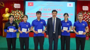 Departure ceremony for nursing and caregiving candidates travelling to Japan under the EPA programme – 12th cohort, June 2025. (Photo: Dolab)