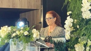 New Zealand Ambassador to Viet Nam Caroline Beresford delivered a speech at the celebration ceremony. (Photo: NDO)