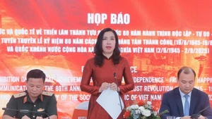 Deputy Minister of Foreign Affairs Le Thi Thu Hang speaks at the press briefing (Photo: VNA)