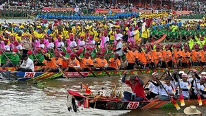 Can Tho holds the record as the location with the largest number of Ngo boats participating in races. (Photo: nhandan.vn)