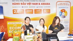 Livestream promoting products in e-commerce activities and connecting the Da Nang region. (Photo: VNA)