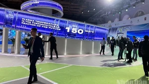 The exhibition space at Russian Energy Week. (Photo: THUY VAN)