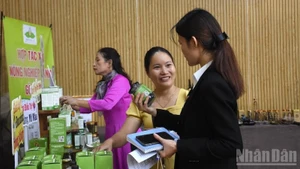 An exhibition area showcasing Da Nang’s clean agricultural products that meet OCOP 4- and 5-star standards. (Photo: ANH DAO)