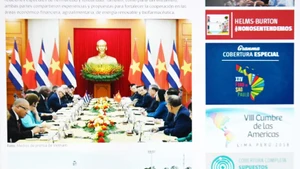 Granma – the official newspaper of the Communist Party of Cuba – praises the visit to Vietnam by President of the National Assembly of People’s Power and President of the Council of the State of Cuba Esteban Lazo Hernández. (Photo screenshot: VNA)