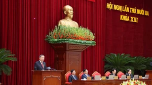 Party General Secretary To Lam delivering a speech at the opening of the 13th plenum of the 13th Party Central Committee in Hanoi on October 6 morning (Photo: VNA)