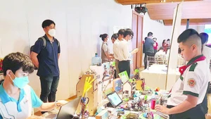 Students in Ho Chi Minh City take part in a digital transformation contest in schools.