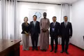 Vice President of the Vietnamese National Assembly Nguyen Hong Dien (second, left), IPU President Tulia Ackson (centre) and delegates pose for a group photo. (Photo: Ministry of Foreign Affairs)