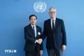 Deputy Prime Minister and Minister of National Defence Gen. Phan Van Giang (L) meets with UN Under-Secretary-General for Peace Operations Jean-Pierre Lacroix at the UN headquarters in New York on September 23 (Photo: VNA)