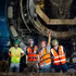 Engineers discuss technical issues during construction of the Nhon–Ha Noi Station metro line.