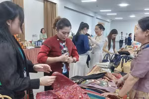 A cashless payment market in Dien Bien province. (Photo: Mai Huyen - Thu Hang)