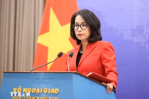 Spokesperson of the Ministry of Foreign Affairs Pham Thu Hang speaks at the ministry’s regular press briefing on September 17. (Photo: VNA)