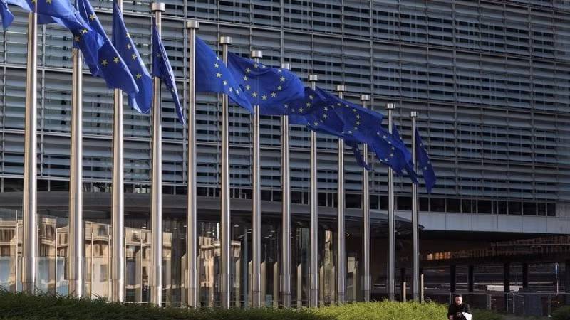 EU flag at the European Commission headquarters in Brussels, Belgium. (Photo: Xinhua)