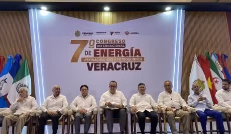 Vietnamese Ambassador to Mexico Nguyen Van Hai (fourth from right) and others attend the seventh Veracruz International Energy Congress. (Photo: VNA)