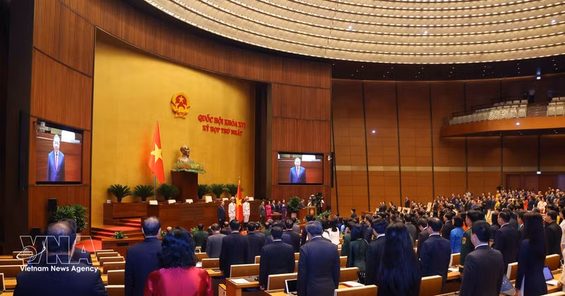 The swearing-in ceremony of President To Lam in Ha Noi on April 7 (Photo: VNA)