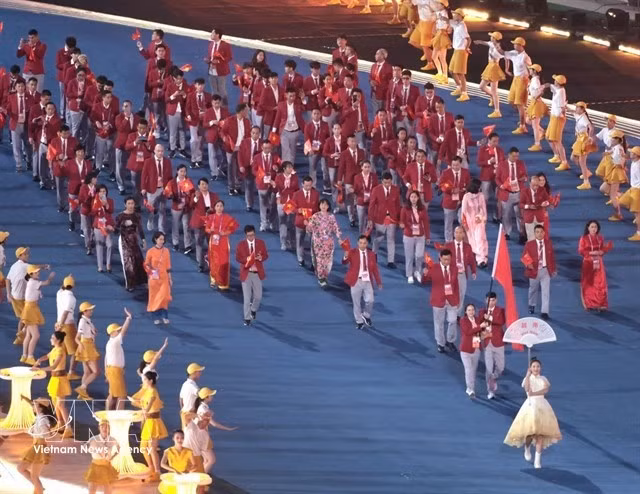 The Vietnamese delegation at the 19th ASIAD in China in 2022. (Photo: VNA)
