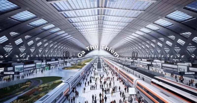Artist’s impression of Thu Thiem Station, the starting point of the Thu Thiem–Long Thanh railway. (Source: THACO)