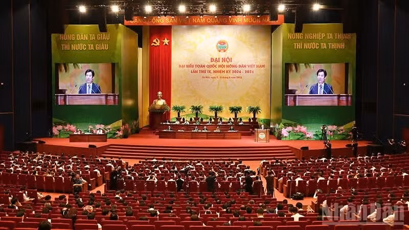 9th National Congress of Viet Nam Farmers' Union convenes in Ha Noi. (Photo: NDO)